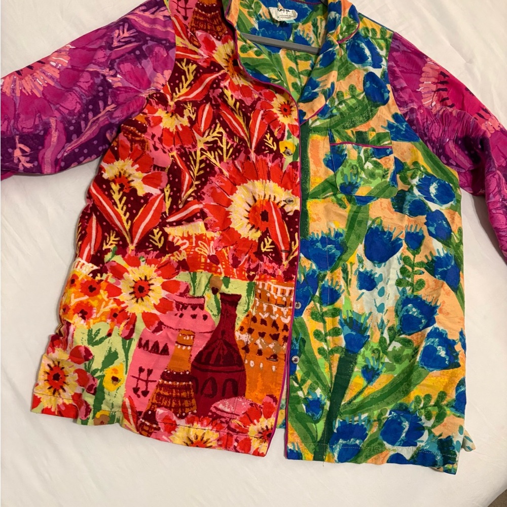 Anthropologie Multicolor Floral Pajama Top
